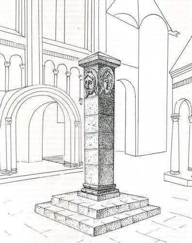 "God pillar" in the XII century. Reconstruction Of Wagner.