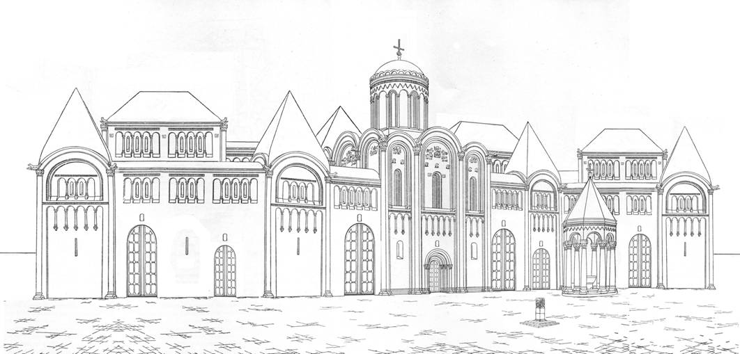 The Grand-Ducal castle in Bogolyubovo. Reconstruction of the author.