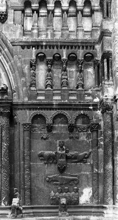 A fragment of decoration of "Scottish" the Church of St. Jacob in Regensburg, Germany.