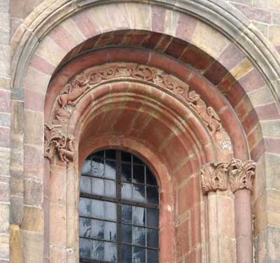 The window of the Cathedral in Speyer (Speyer, Germany.