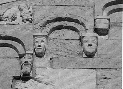 A fragment of decoration of the Church of San Andrea in Toscolano Maderno (Toscolano-Maderno), the Lombardy region, Italy.