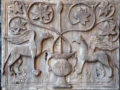 A fragment of decoration of the Cathedral of San Marco in Venice (Venezia).