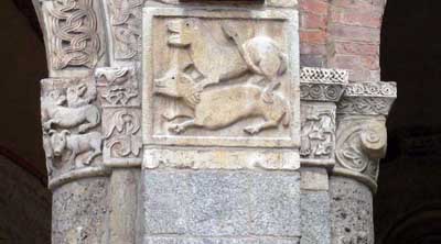 A fragment of decoration of the Cathedral of San Ambrogio in Milan (Milano), Italy.
121
