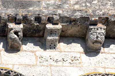 A fragment of decoration of the Church of the assumption of the virgin Mary in Le Sere (Le Seure), the Department of Charente Maritime (Charente-Maritime), France.