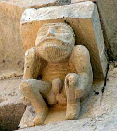 A fragment of decoration of the Church of Saint Alban in Saint-Owen-La-Ten (Saint-Ouen-la-Thène), the Department of Charente Maritime (Charente-Maritime), France.