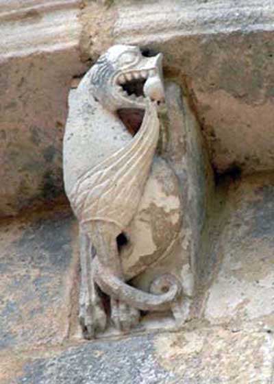 A fragment of decoration of the Church of Saint-Germain in Varese (Varaize), the Department of Charente Maritime (Charente-Maritime), France.