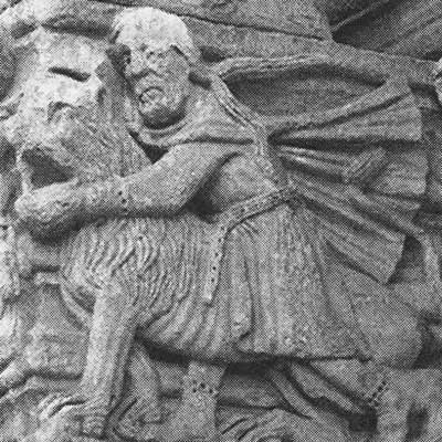A fragment of decoration of the Church in Wowane (Vouvant), Department of Vendee (Vendée), France.