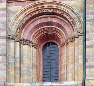 The window of the Cathedral in Speyer (Speyer, Germany.