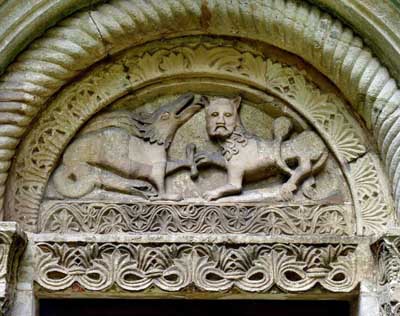 Fragment of the portal of the Cathedral of St. Peter in Straubing (Straubing, Germany.