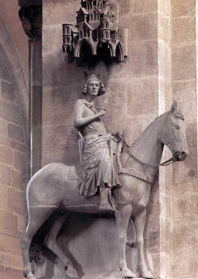 A fragment of decoration of the Cathedral in Bamberg (Bamberg, Germany.