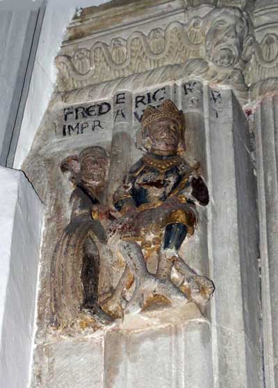 A fragment of decoration of the Cathedral in Freising, Freising, Germany.
