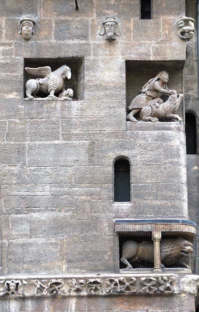 A fragment of decoration of the Cathedral of St. Stephen's Cathedral in Vienna (Wien), Austria.