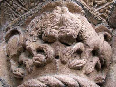 The capital of the column in the Church in the Abbey Lester (Leominster), England.