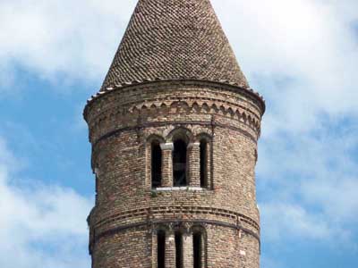 Belfry of the Church of San Giovanni Battista in Ravenna, Italy.