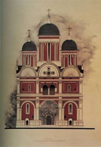 The Archangel Cathedral of the Moscow Kremlin. 1505-1508 years. Reconstruction Kavelmahera.