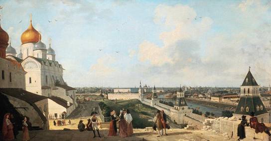 J. Gelabert. View of Moscow from the balcony of the Kremlin Palace in the direction of the Moskvoretsky bridge. 1797.