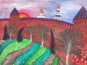 Sergey Zagraevsky. 12 MONTHS. RUSSIAN CITIES. SEPTEMBER. WALLS OF NIZHNY NOVGOROD KREMLIN