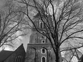 The tower of Old church in Amsterdam