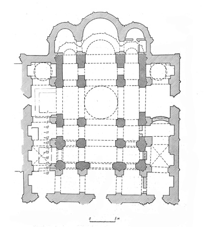 The Cathedral of the assumption. The plan of the existing building.