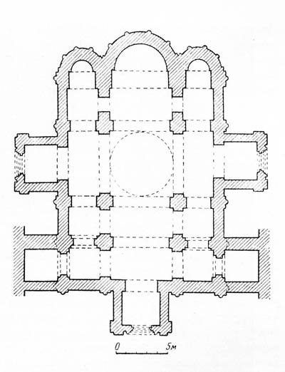 The Cathedral of the assumption of 1158-1160. Reconstruction Voronin. The plan.