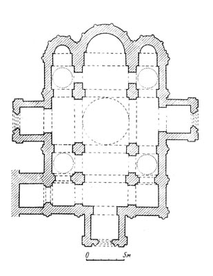 The Cathedral of the assumption of 1158-1160. Reconstruction of the author. The plan.
