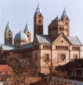 Cathedral in Speyer. View from the west.
