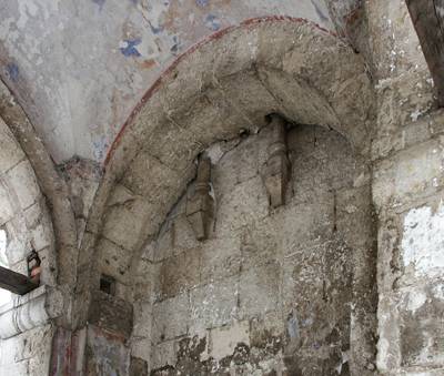 The place of junction of the northern passage to the wall of the Church of Nativity of the Virgin.