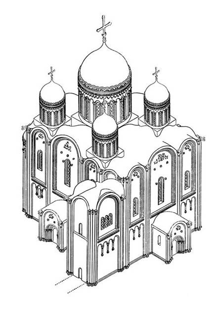 Assumption Cathedral in Vladimir. Original appearance. Reconstruction of the author