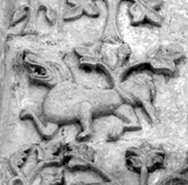 Zoomorphic reliefs on the walls of St. Demetrius Cathedral in Vladimir