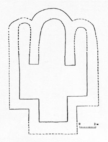 The plan of the assumption Cathedral of the Founding of the monastery. Reconstruction Elaborately.