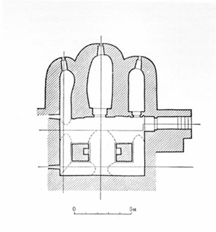 The plan of the lower temple in Gorodnya.